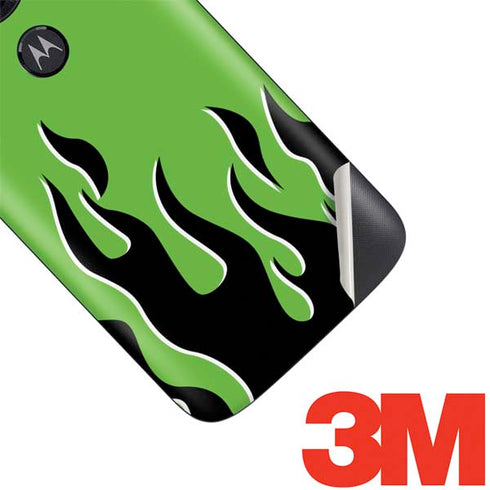 Green Flames Moto E5 Play Skin